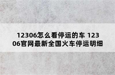 12306怎么看停运的车 12306官网最新全国火车停运明细